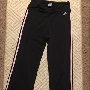 Women’s adidas sz L black with pink stripes $20